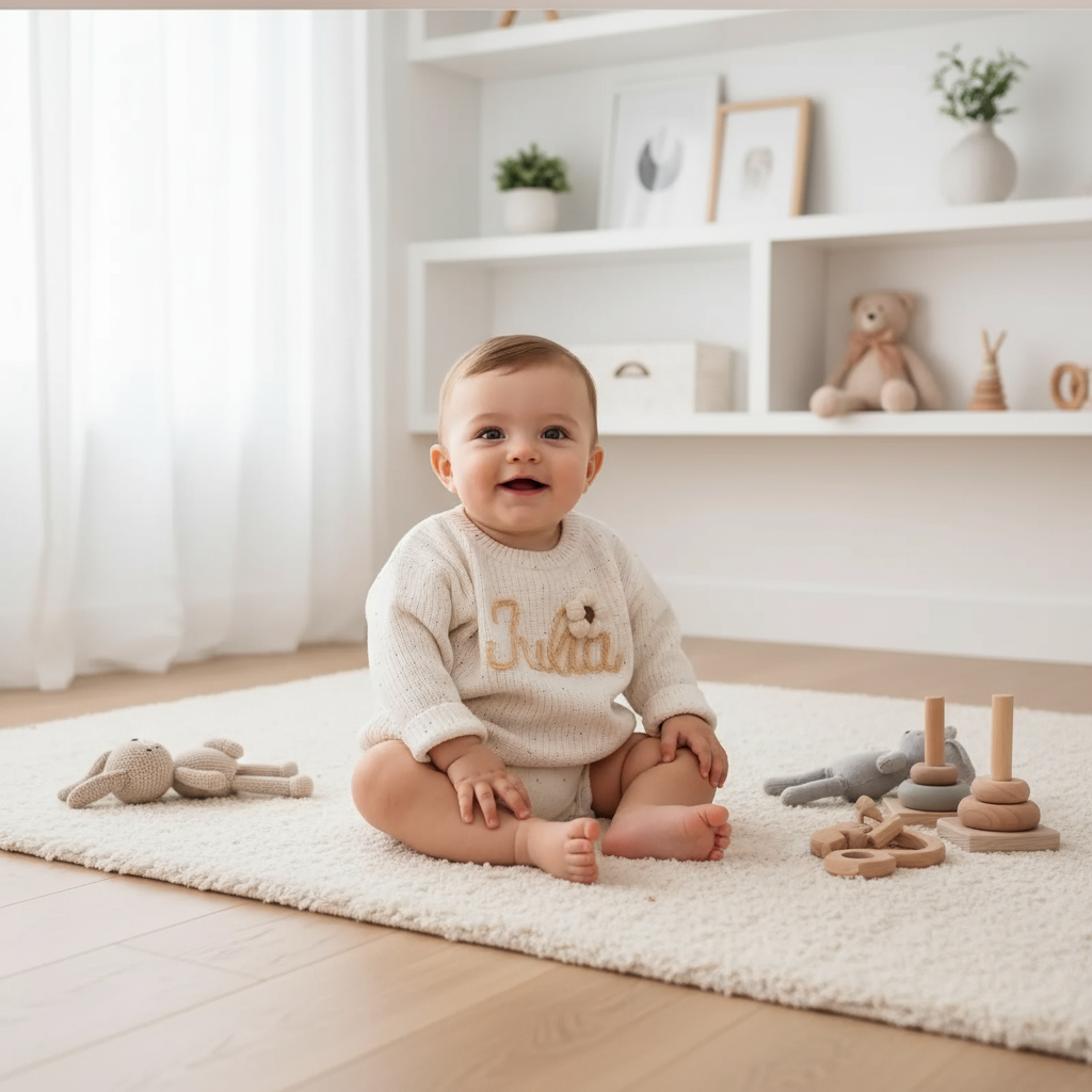 Baby boy in nursery - with toys