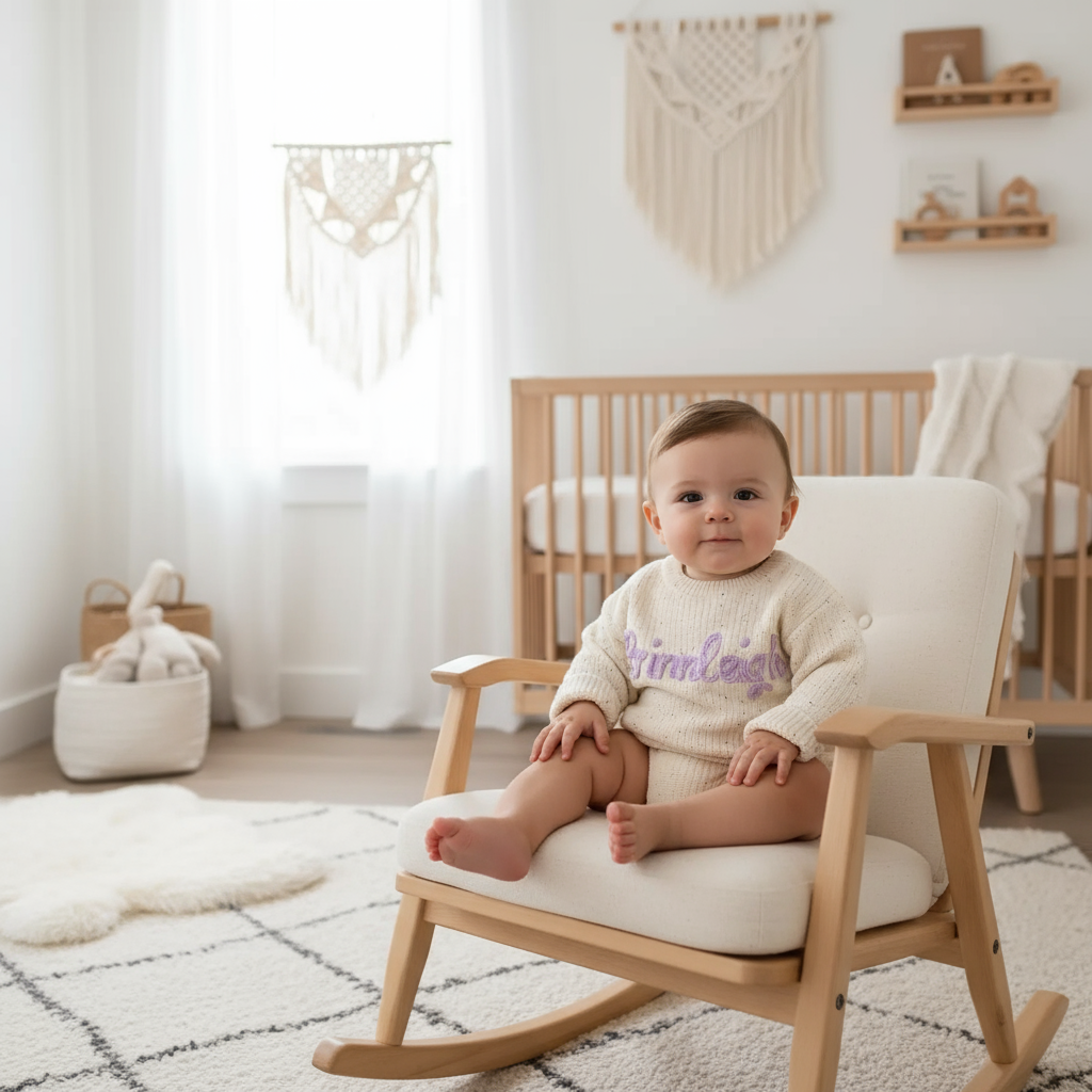 Baby boy in rocking chair