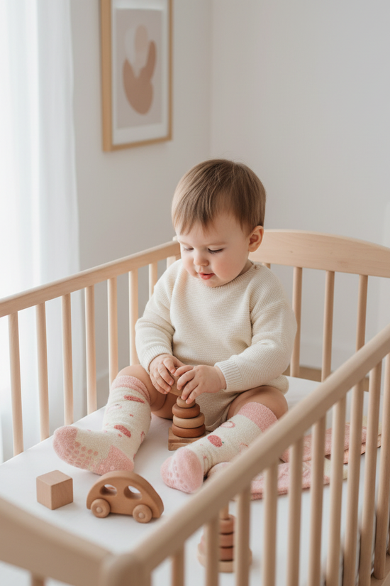 Baby boy playing with toys