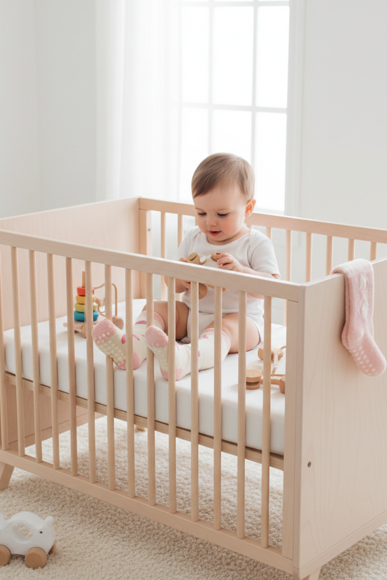 Baby boy playing with toys