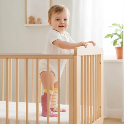 Baby boy side view standing