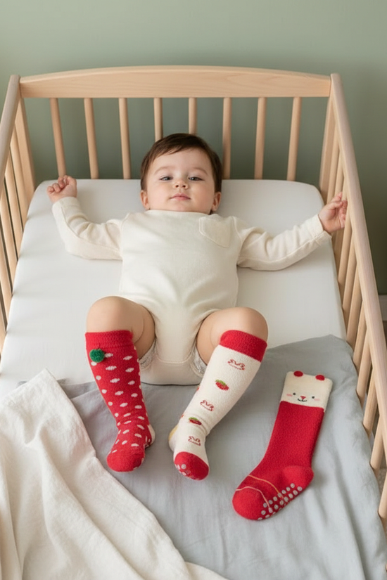 Baby boy top-down view