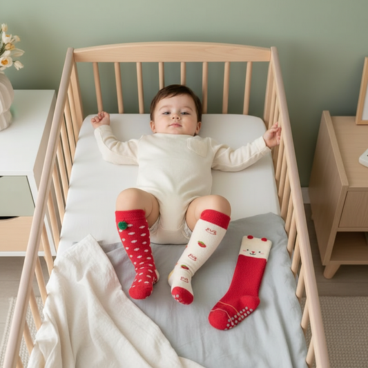 Baby boy top-down view