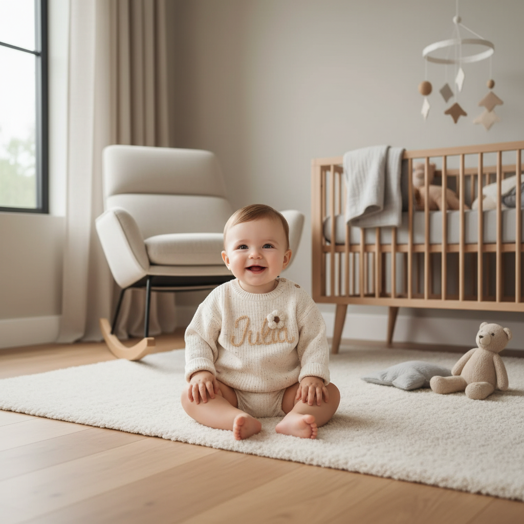 Baby front view in nursery