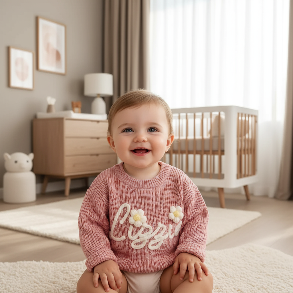 Baby front view in nursery