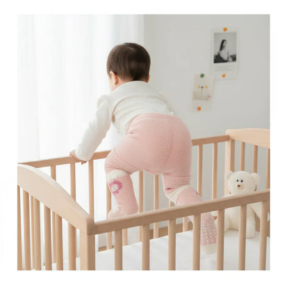 Baby girl back view crawling