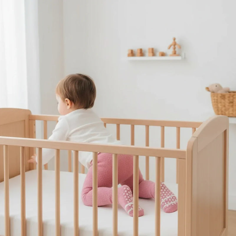 Baby girl back view crawling