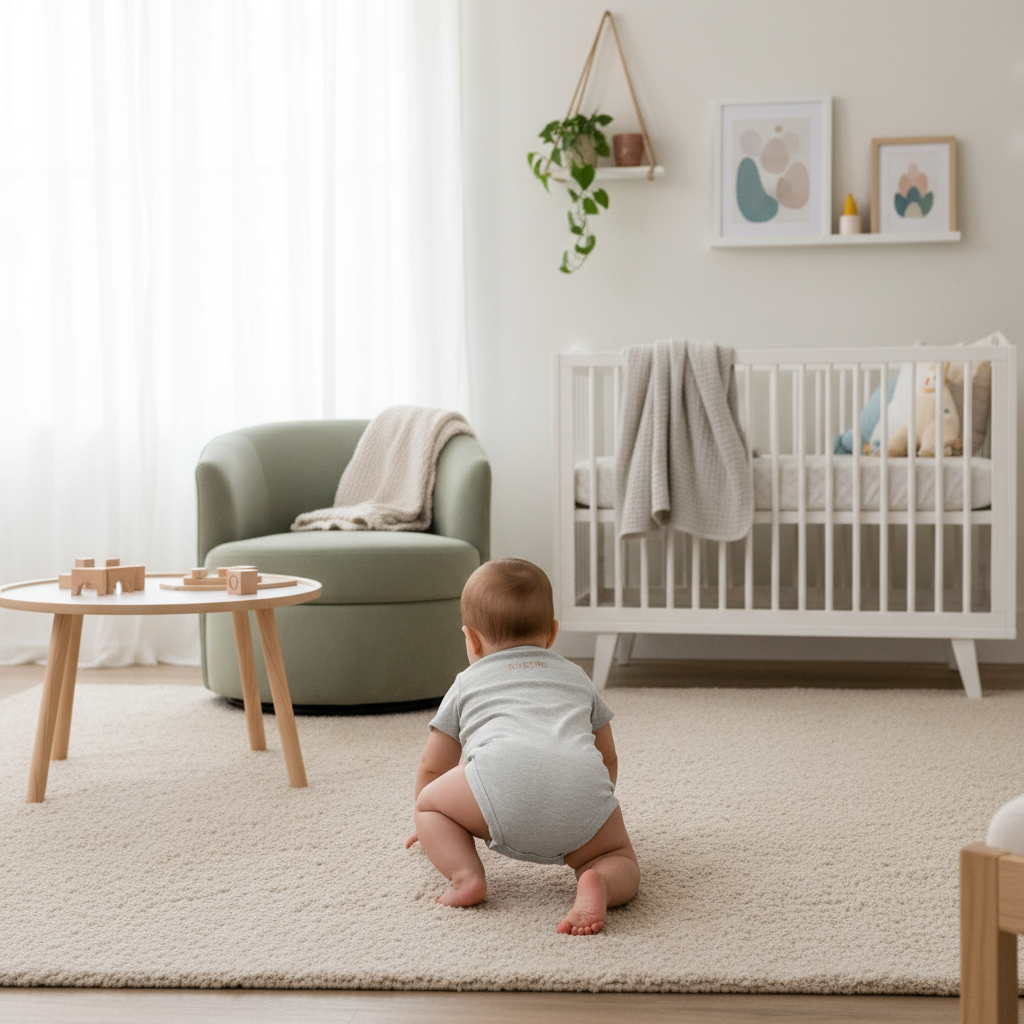 Baby Girl - Back View in Children's Room 2