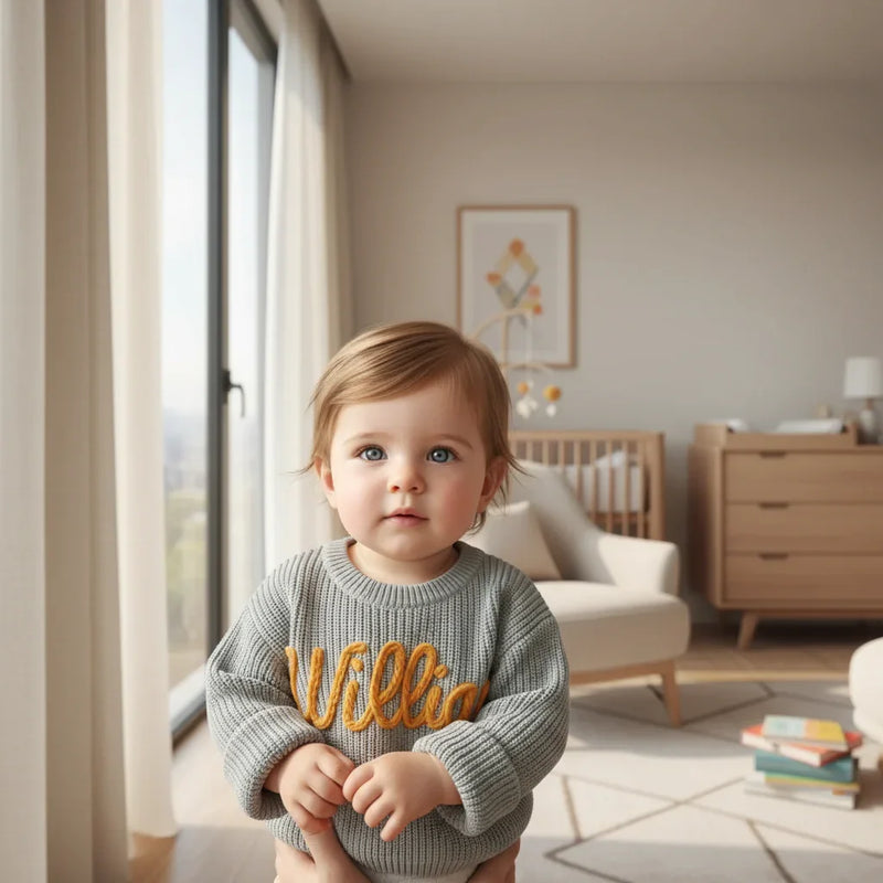 Baby girl in nursery - near window