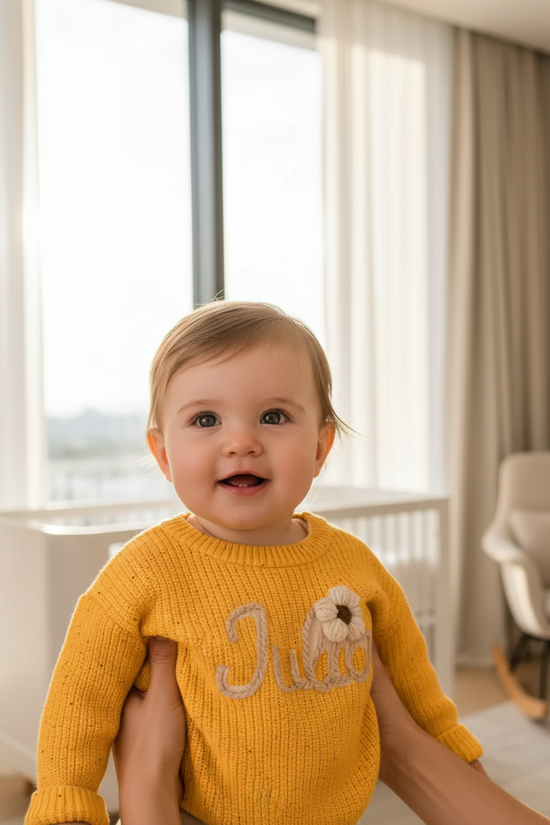 Baby girl in nursery - near window