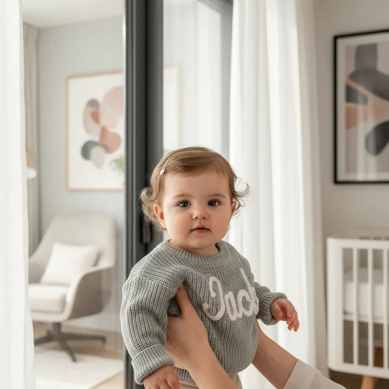 Baby girl in nursery - near window