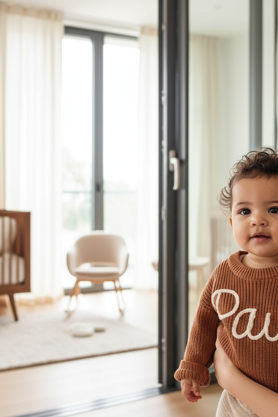 Baby girl in nursery - near window