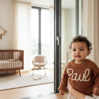 Baby girl in nursery - near window