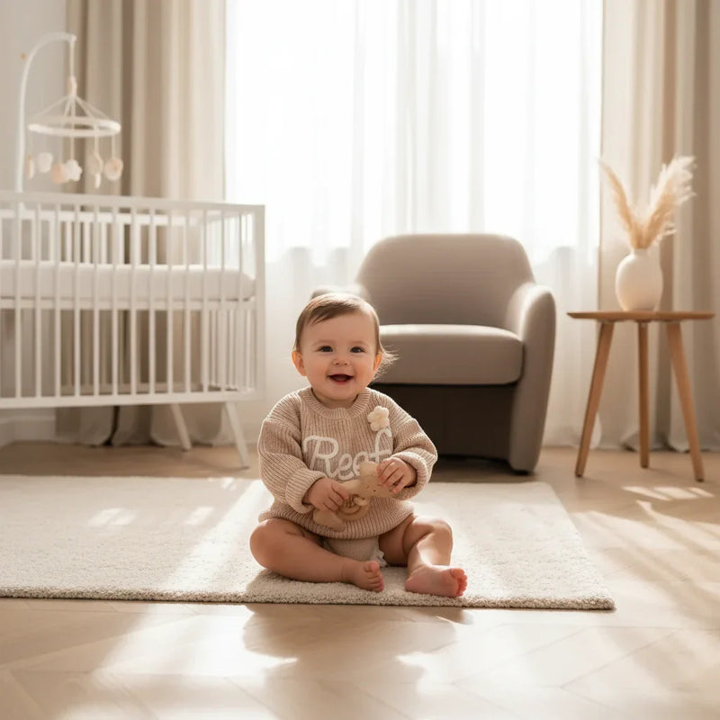 Baby girl in nursery - playing