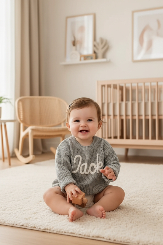 Baby girl in nursery - playing