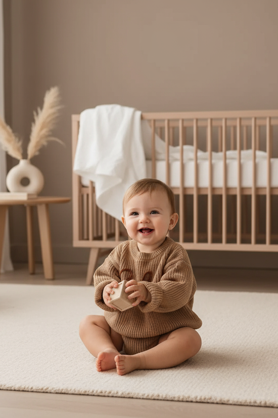 Baby girl in nursery - playing
