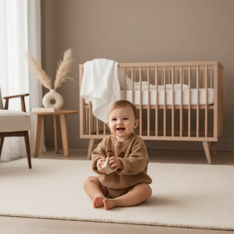 Baby girl in nursery - playing
