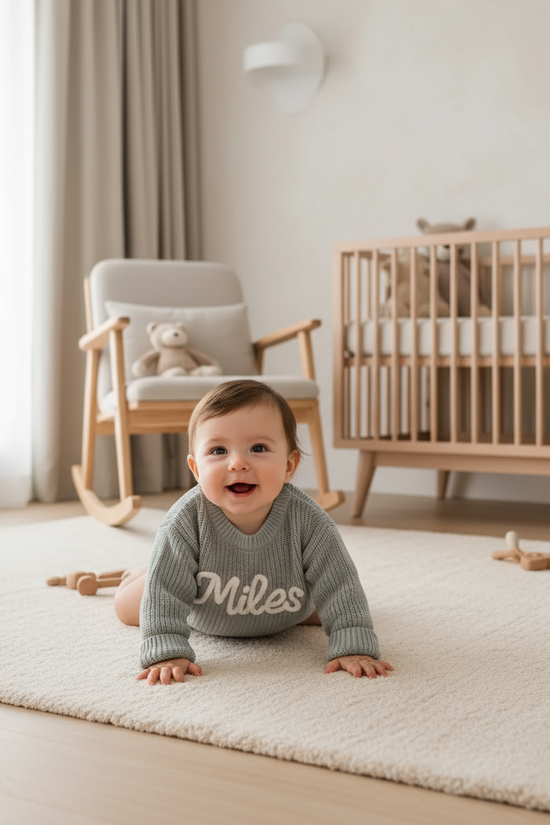 Baby girl in nursery - playing
