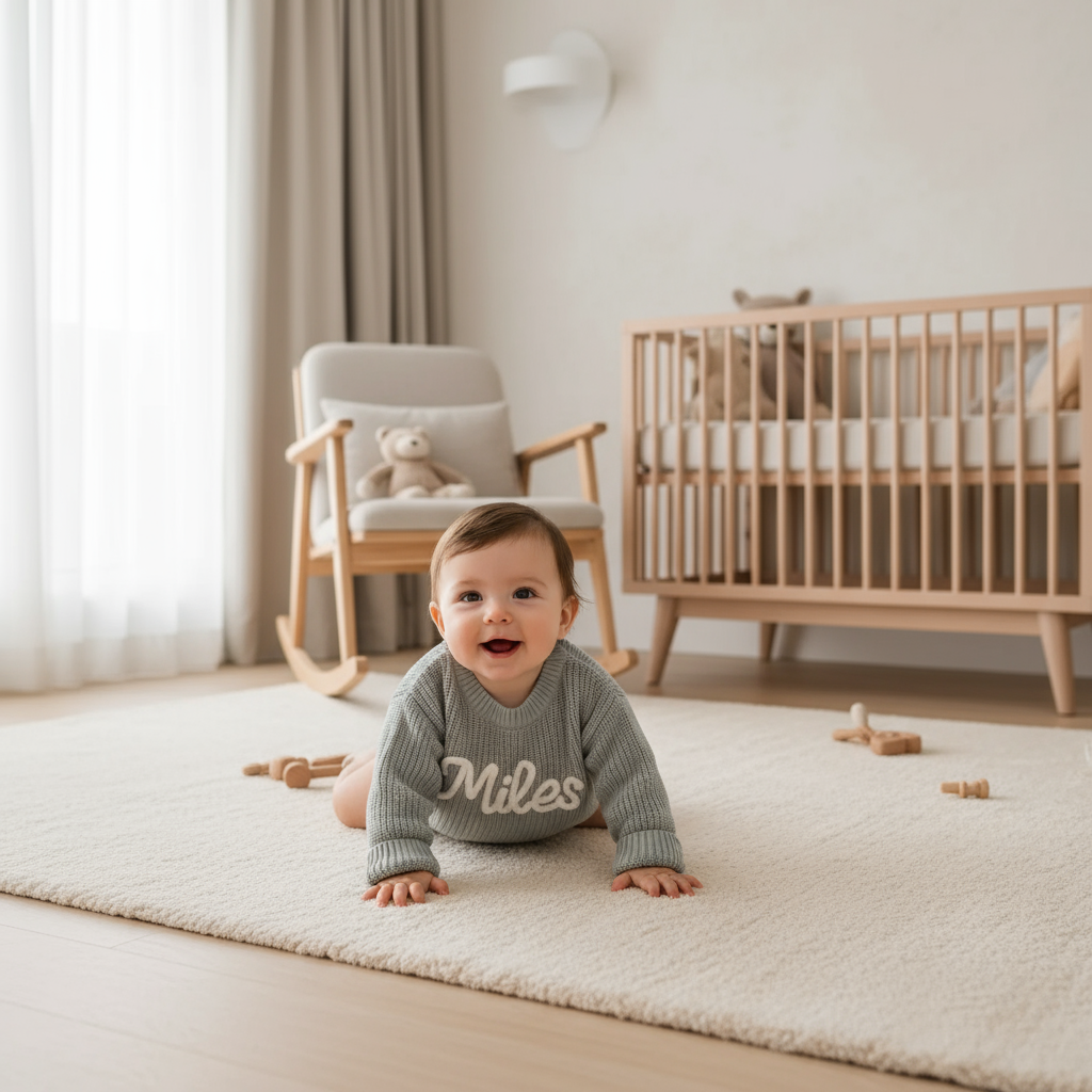 Baby girl in nursery - playing