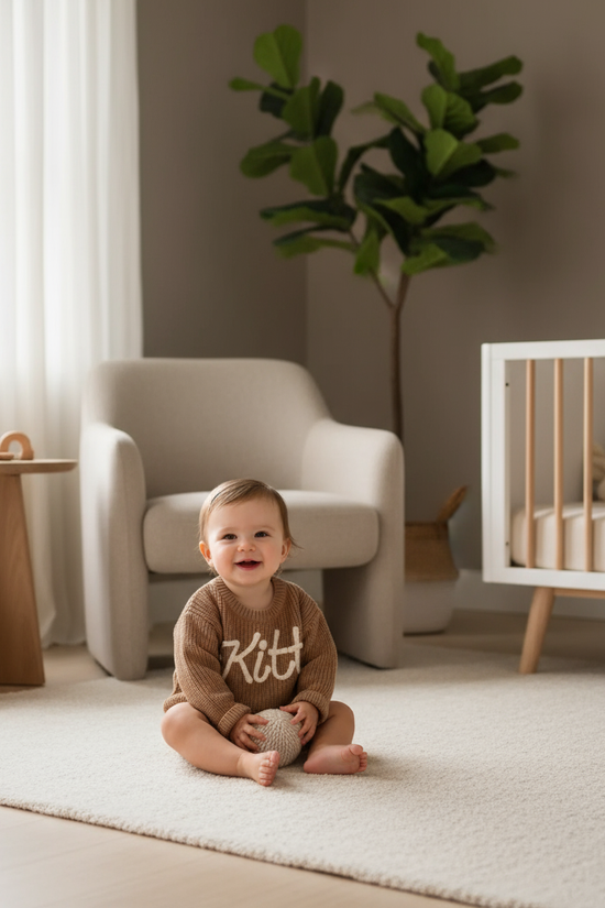 Baby girl in nursery - playing