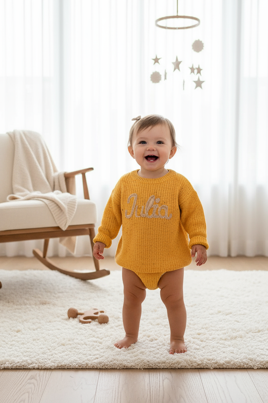 Baby girl in nursery - standing