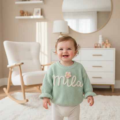 Baby girl in nursery - standing