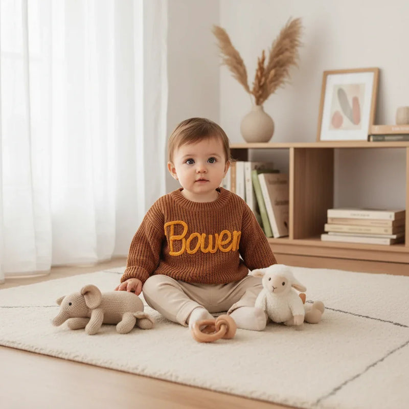 Baby girl in nursery - with toys