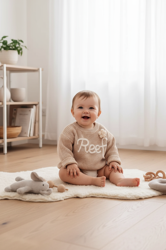 Baby girl in nursery - with toys