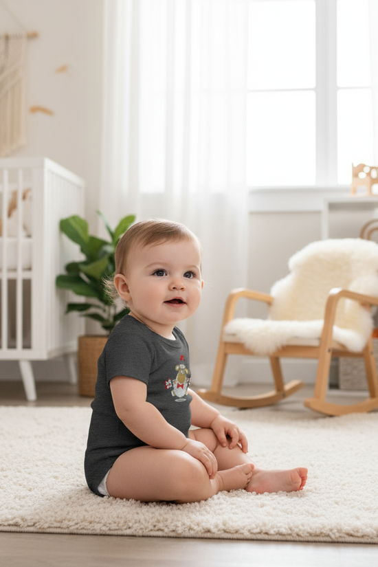 Baby girl - side angle in nursery