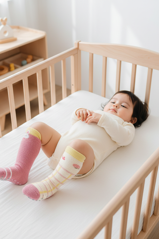 Baby girl top-down view