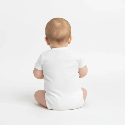 Baby onesie back view - plain white