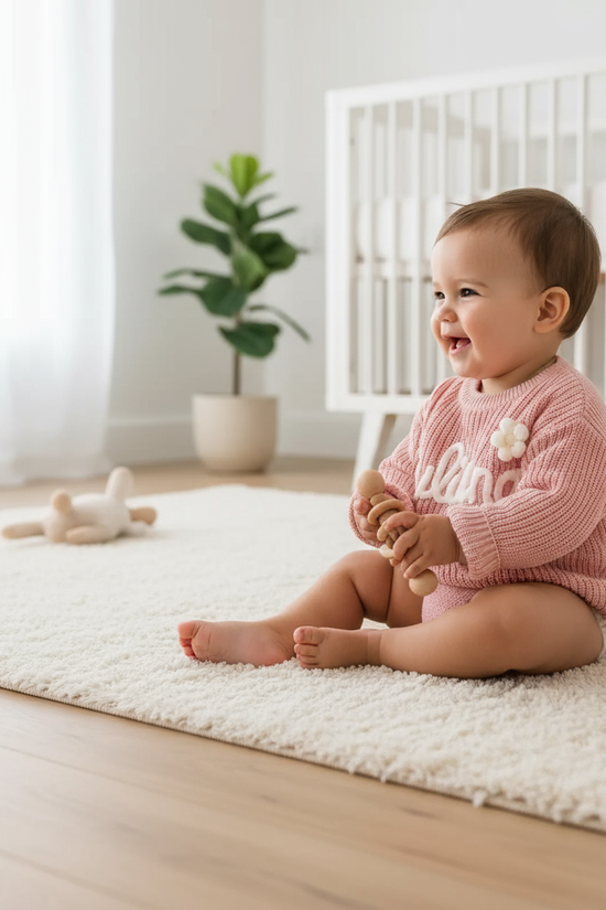 Baby side profile playing
