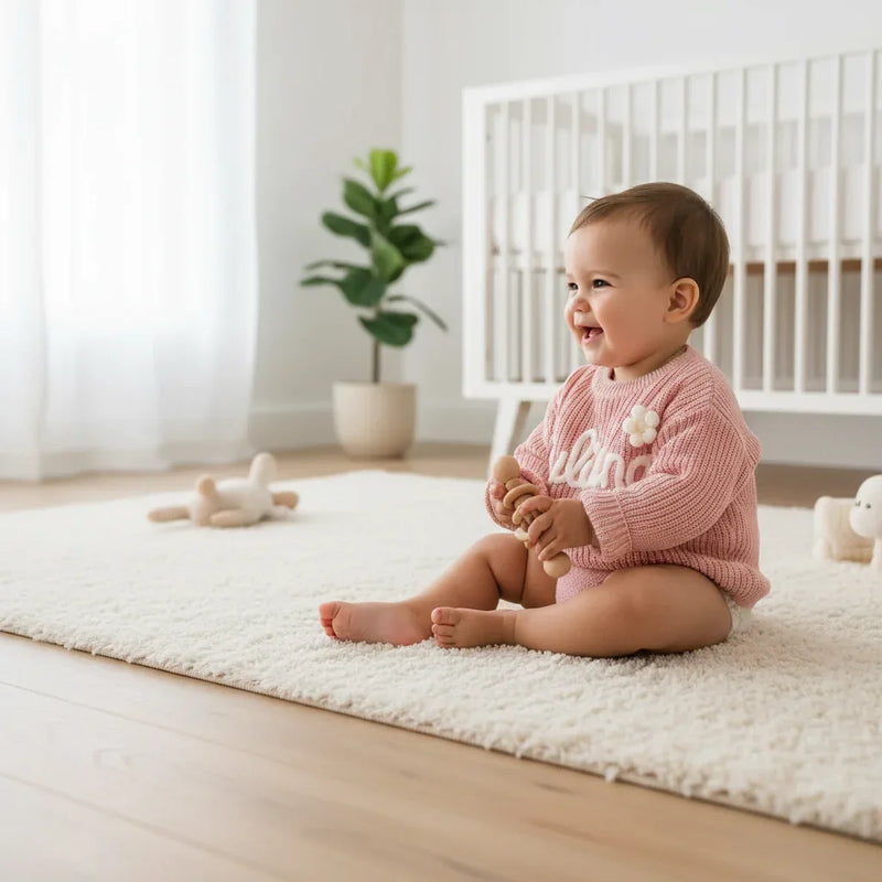 Baby side profile playing