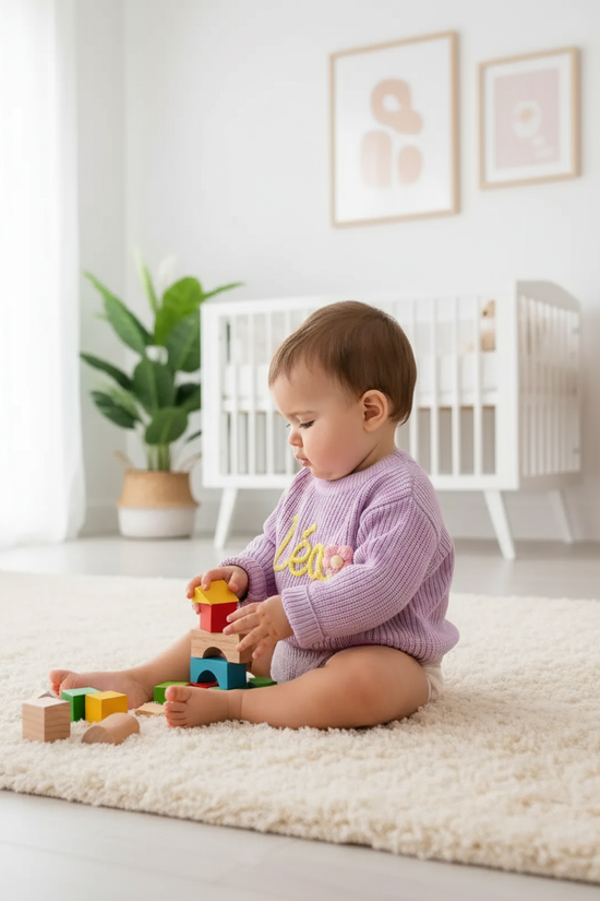 Baby side profile playing