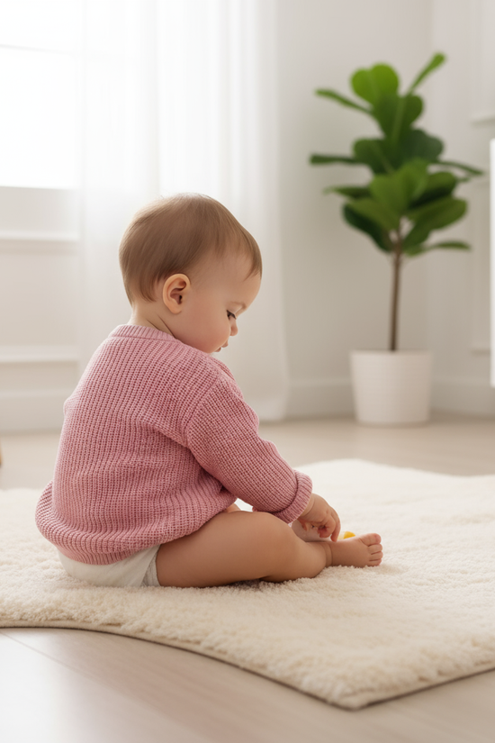 Baby side profile playing