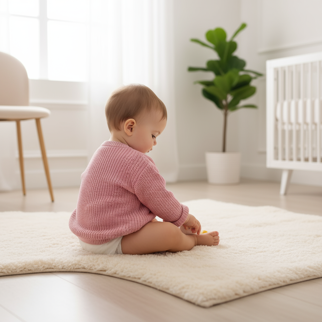 Baby side profile playing