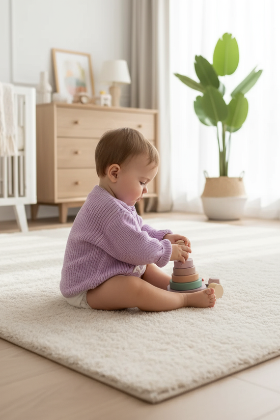 Baby side profile playing