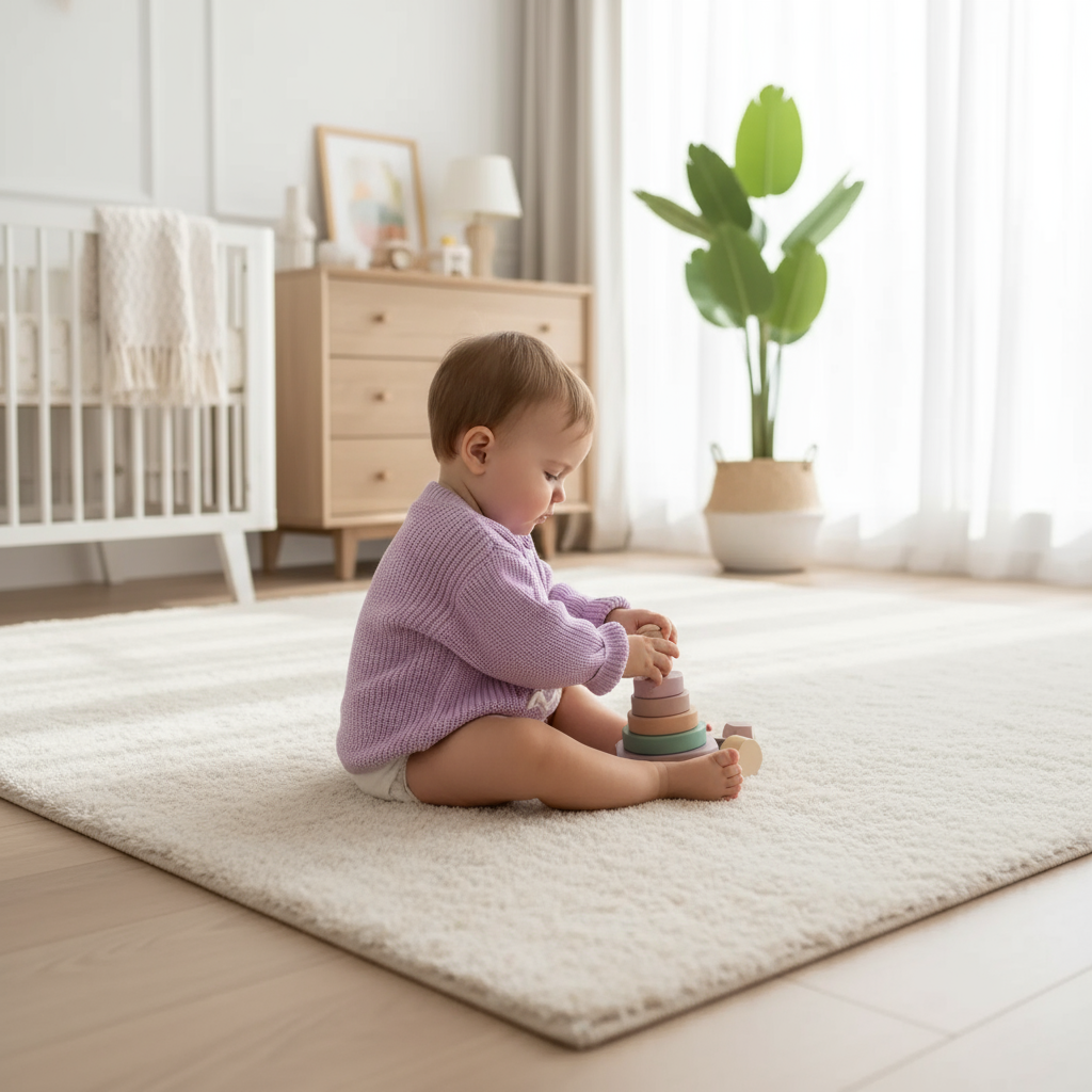 Baby side profile playing