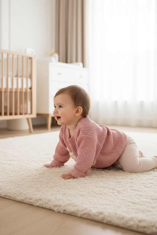 Baby side profile playing