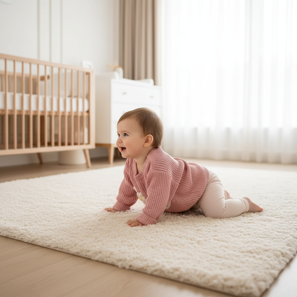 Baby side profile playing