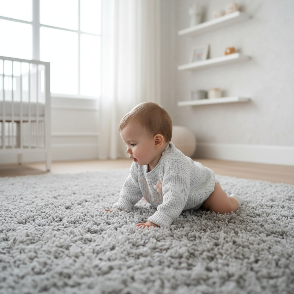 Baby side profile playing