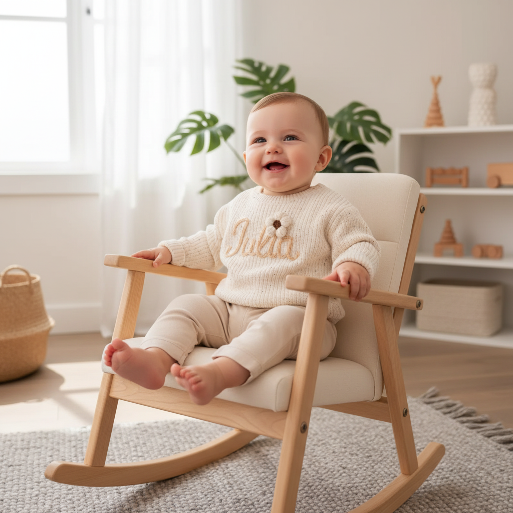 Baby three-quarter angle in chair