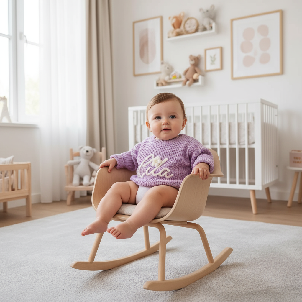 Baby three-quarter angle in chair