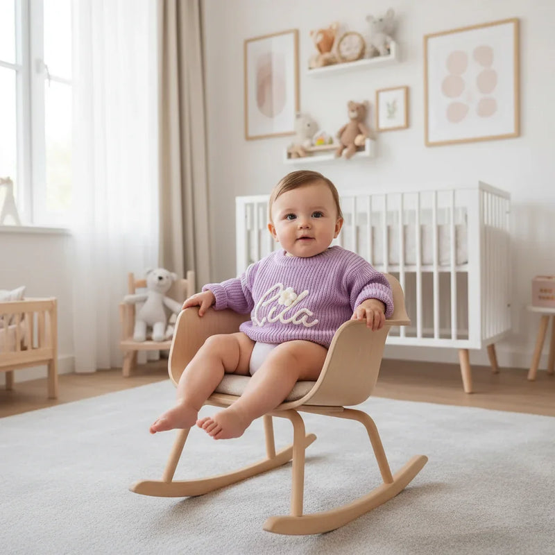 Baby three-quarter angle in chair