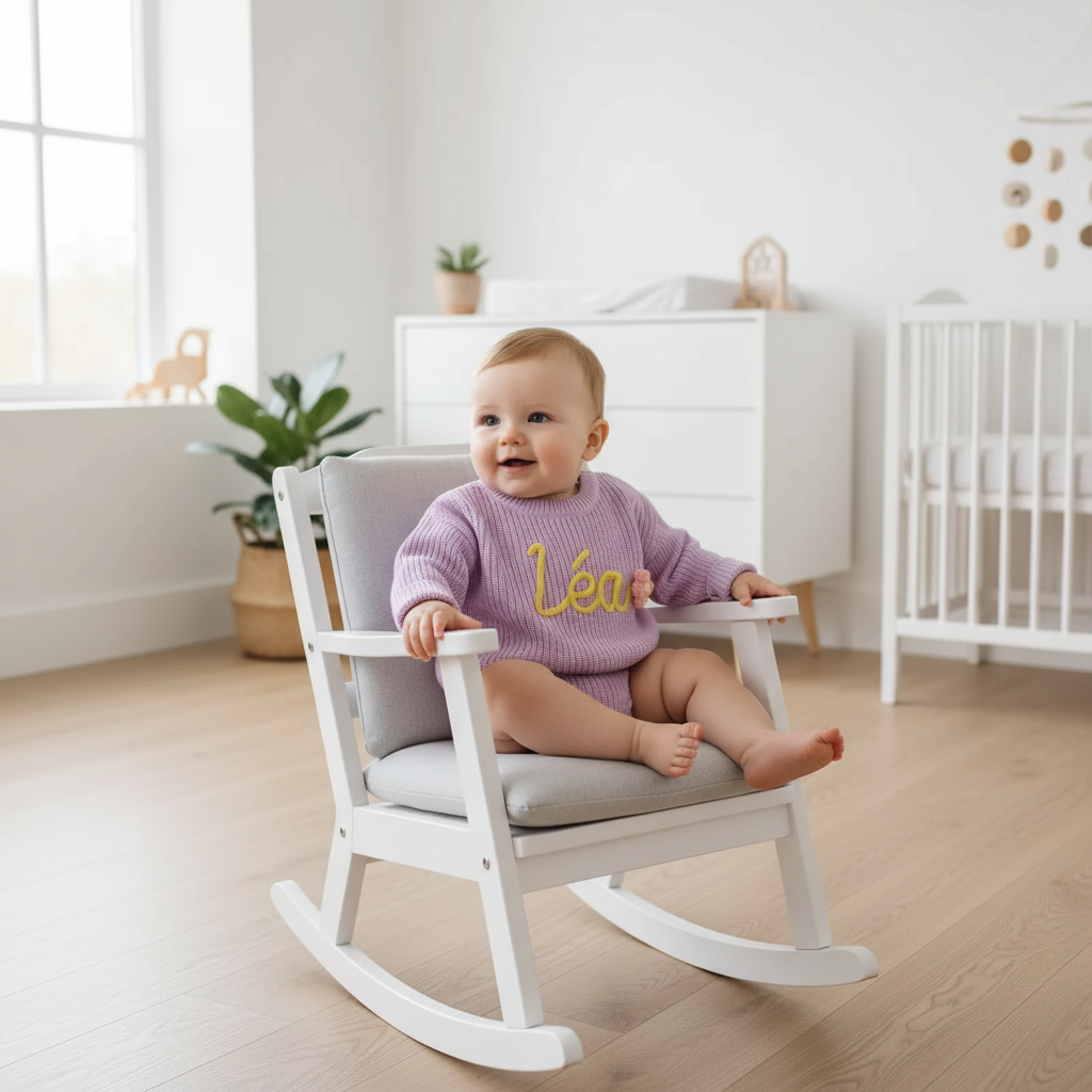 Baby three-quarter angle in chair