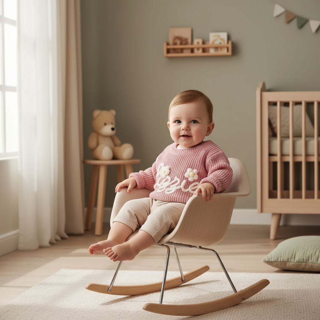Baby three-quarter angle in chair