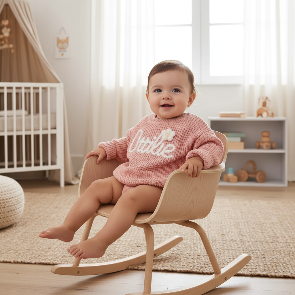 Baby three-quarter angle in chair