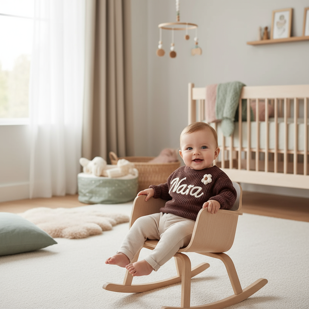 Baby three-quarter angle in chair