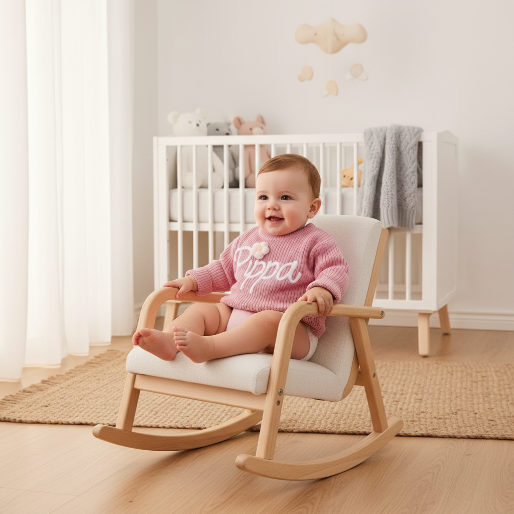 Baby three-quarter angle in chair