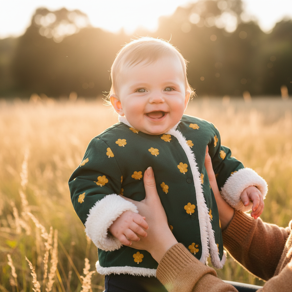 Baby with parent outdoors